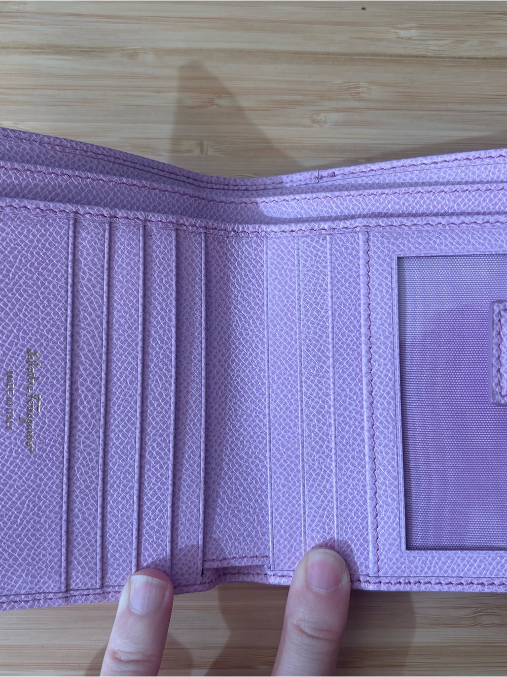 Salvatore Ferragamo Lavender Leather Vara Bow French Wallet - Picture 4 of 7